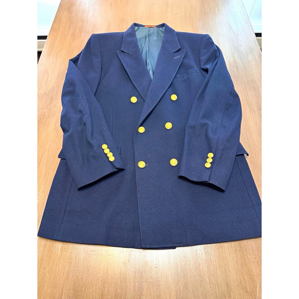 Vintage Arnie Arnold Palmer Blazer Mens 42L Navy Wool Double Breasted USA